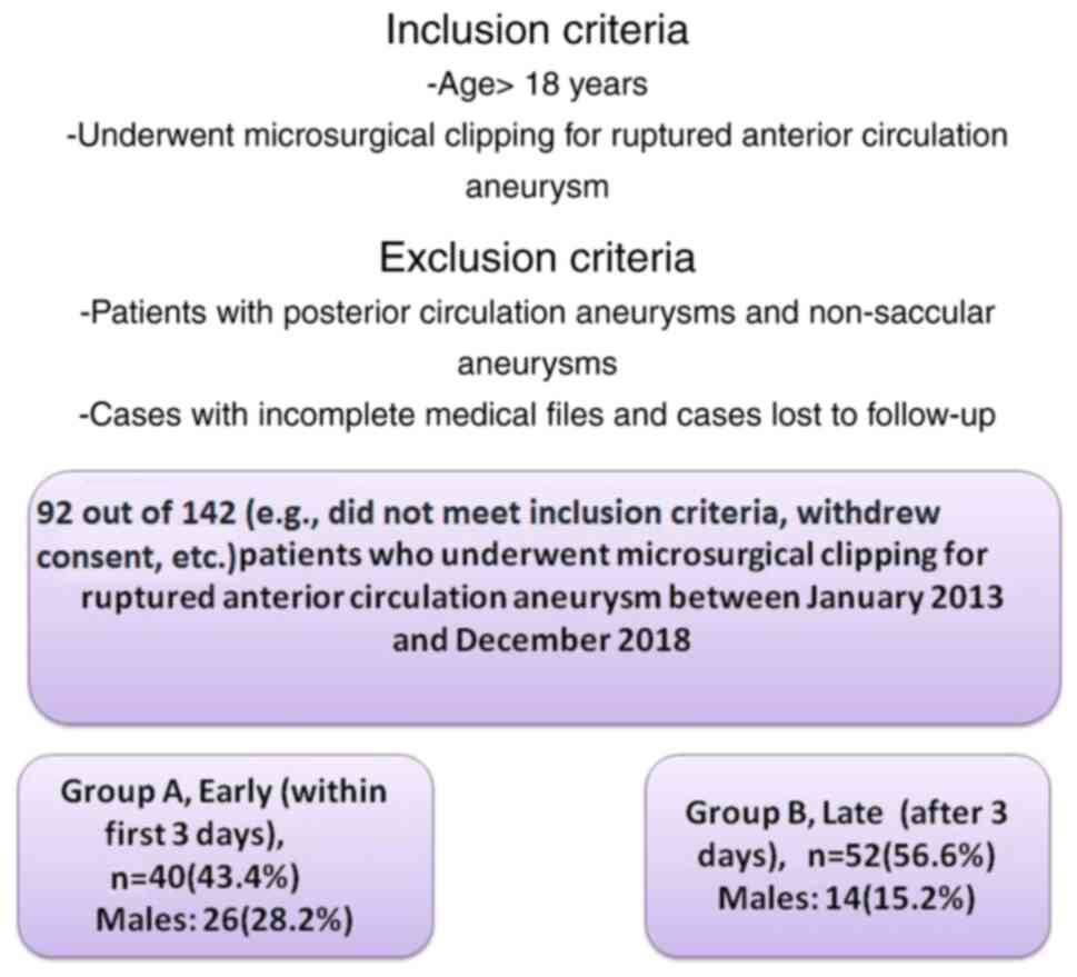 Flow chart of the inclusion process
for the participants in the present study.