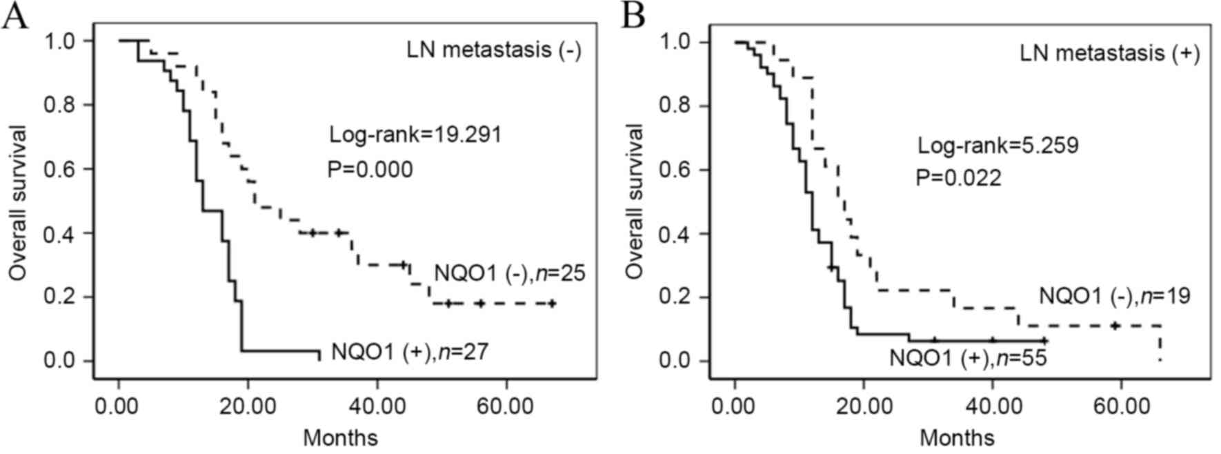 Clinicopathological Implications Of Nqo1 Overexpression In The Prognosis Of Pancreatic Adenocarcinoma